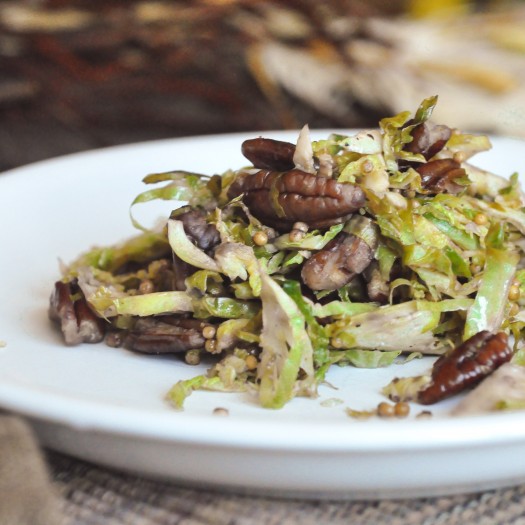 Shredded Brussels Sprouts with Toasted Pecans