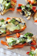 Portobello, Red Pepper and Broccoli Melts