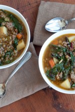 Chard, Lentil and Potato Soup with Sausage