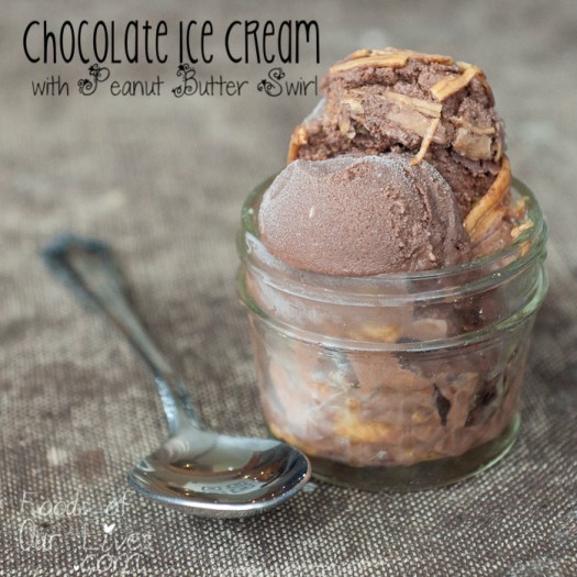 Choclate Ice Cream with a Peanut Butter Swirl
