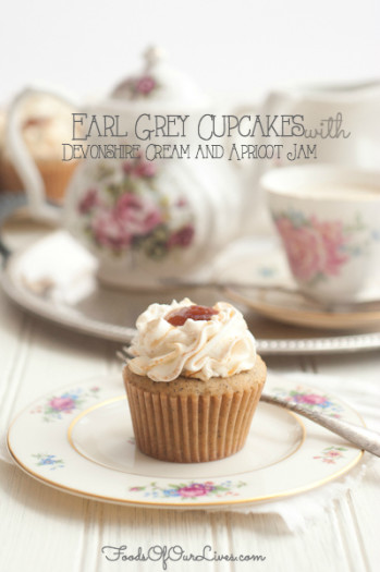 Earl Grey Cupcakes with Apricot Devonshire Cream