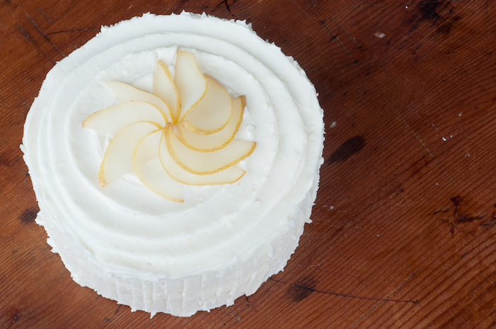 Poached Pear Whipped Cream Cake